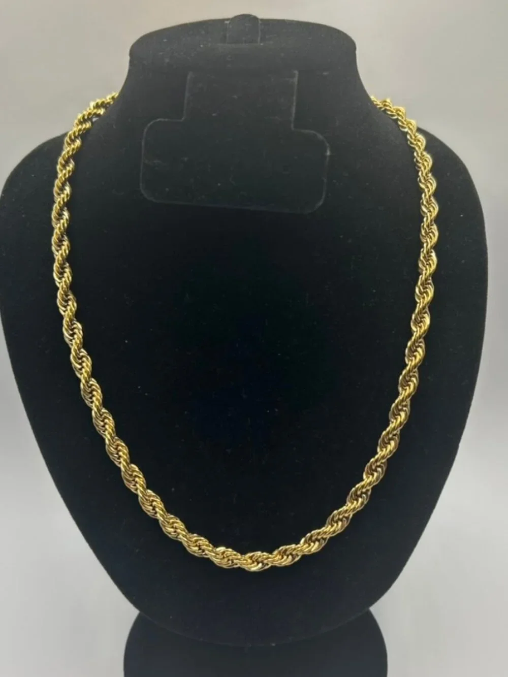 18k Real Gold Rope Chain 6mm 20 Inch Plated Unisex Necklace High Quality Clean